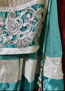 Teal Embellished Indian Outfit