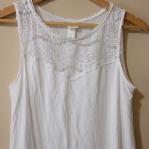 H&amp;M Lace White Tank Top