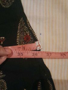 Dark Green with Gold Paisley Print Kurta, Size-XS