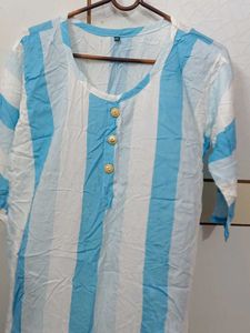 White And Blue Kurti