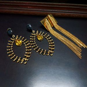 Combo Of  Black and Golden Earning For Women🖤💖
