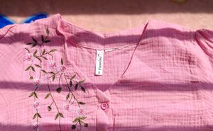 Pink Embroidered Top