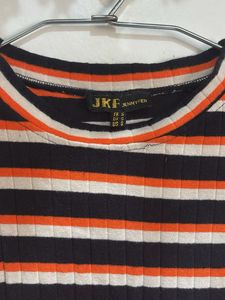 Orange Black Stripped Tee