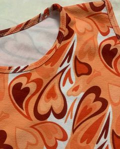 Retro Heart Print Tank Top