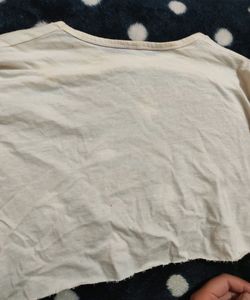 Frontless Crop White Tee