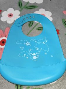Silicon Waterproof Blue Pocket Bib