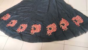 Black Patch Work Skirt Skirts