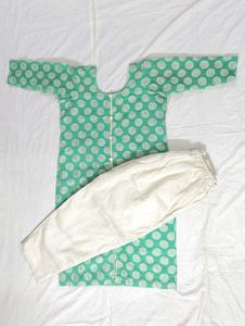 Green Zari Kurta Set