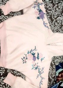 Floral Embroidered Pullover Hoodie