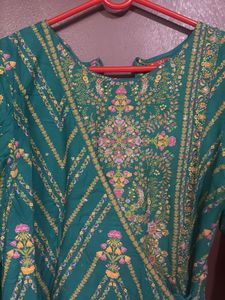 Green Printed Ethnic Jumpsuit