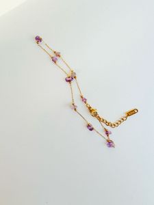 Purple Stone Beaded Anklet
