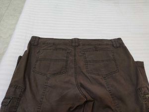 Brown Cargo Capri Pants