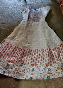 White Beautiful Partywear Ethnic Gown