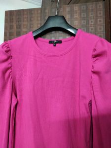 Pink Puff Sleeve Top