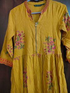Yellow Embroidered Dress