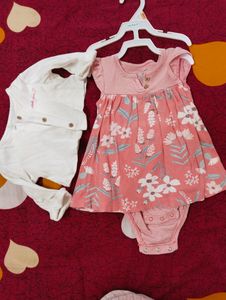 Carter&#39;s 2 Piece Bodysuit Dress And Cardigan