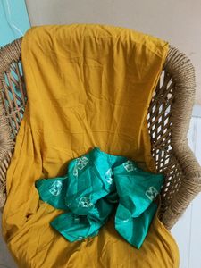 Yellow Kurta With Blue Jacket