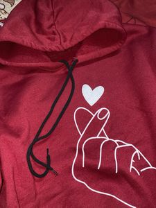 Maroon Hoodie with Heart Design