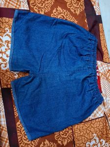 Graphic Print Denim Shorts