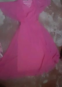 Hellodesign Pink Chiffon Overlay Maxi Dress