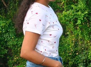 Cute Heart Print Tee
