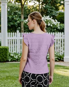 SHEIN BRAND Ruffled Cap Sleeves Top