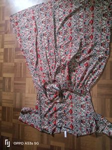 Floral Print Maxi Dress with Belt