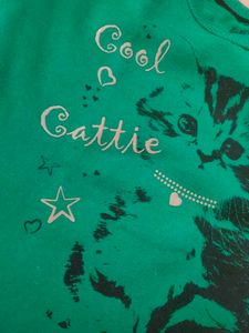 Green Cat Graphic Tee