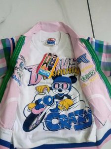 Vintage Kids Plaid Sleeve Jacket