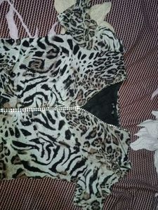 Tiger Print Top In Good Condition