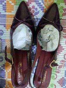 Burgundy Slingback Heels