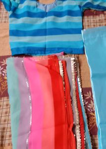 Colourful Saree With Blouse Petticoat