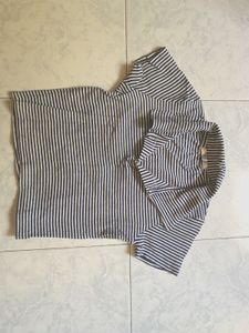 Striped Polo Crop Top