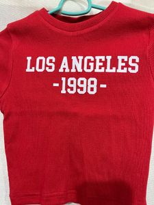 Red Sollobell Crop T-shirt Women