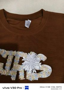 Brown &#34;Girls&#34; Embellished Top New With Tags