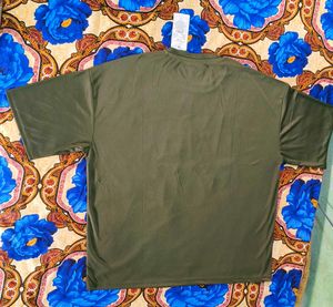 Olive Green T-Shirt with Funky Graphic Print