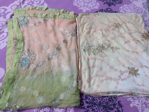 Beautiful 2 Ombre Embroidered dupatta