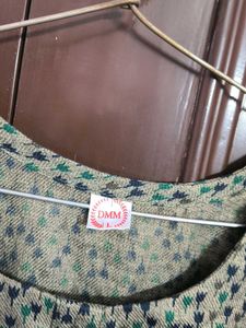 warm Olive Green Printed Kurta for winter