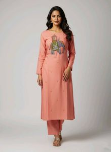 Elegant Peach Kurta Set