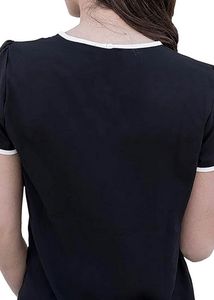 Cute Black Korean Top with Bow