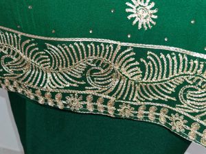 Green Embroidered Kurta dress material without dup