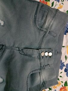 Brand New Ripped Jeans 👖it&#39;s Looking Little Odd Because Of My Bad Camera And Lighting But Is Has Very Nice Colour