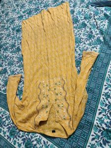 Yellow Embroidered Kurta