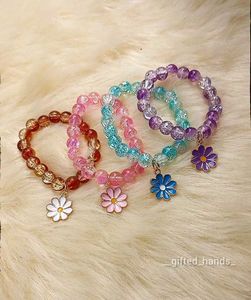 Beaded Flower Charm Bracelets