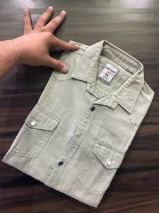 Sea Green Patch Pocket Shirt For Men 👔
