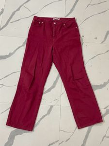 Maroon High Waisted Jeans