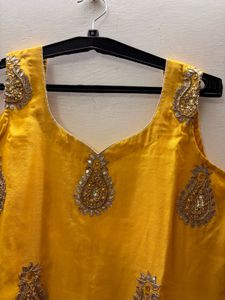 Yellow Embroidered Kurta &amp; Dupatta