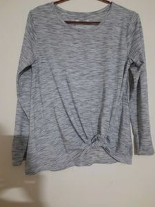 Gray Twist Front Top