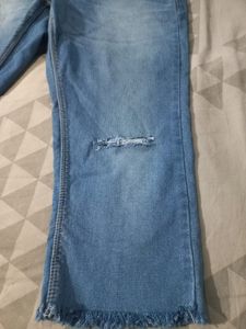 Blue Denim Jeans 3/4