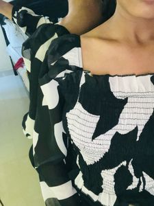 Patterned Long Sleeve Top